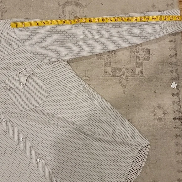 Lucky Brand Men's Western Snap Front White Patterned Button Down Shirt~Size XL - Picture 7 of 11